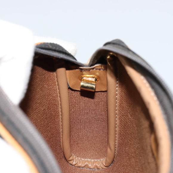 Christian Dior Honeycomb Canvas Shoulder Bag PVC Black Gold Auth 177626