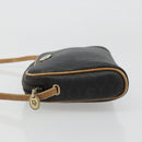 Christian Dior Honeycomb Canvas Shoulder Bag PVC Black Gold Auth 177626-5