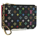 LOUIS VUITTON Multicolor Pochette Cles NM Coin Purse Black M60279 Auth 177627SAM-1