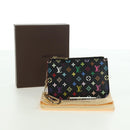 LOUIS VUITTON Multicolor Pochette Cles NM Coin Purse Black M60279 Auth 177627SAM-12