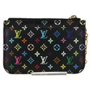 LOUIS VUITTON Multicolor Pochette Cles NM Coin Purse Black M60279 Auth 177627SAM-2