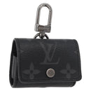 LOUIS VUITTON Monogram Eclipse Etui Earphone Case Zwart N00341 LV Auth 177630A-1
