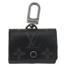 LOUIS VUITTON Monogram Eclipse Etui Earphone Case Zwart N00341 LV Auth 177630A-13