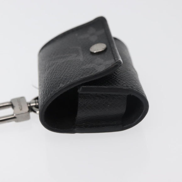LOUIS VUITTON Monogram Eclipse Etui Earphone Case Zwart N00341 LV Auth 177630A