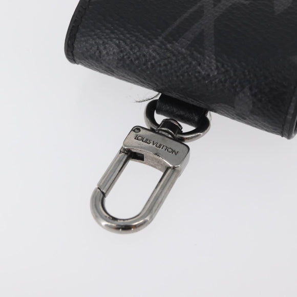 LOUIS VUITTON Monogram Eclipse Etui Earphone Case Zwart N00341 LV Auth 177630A
