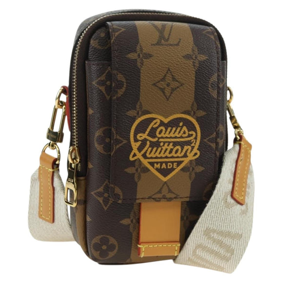 LOUIS VUITTON Monogram Stripe LVxNIGO Double Phone Pouch M81005 LV Auth 177632M
