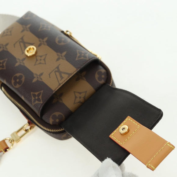 LOUIS VUITTON Monogram Stripe LVxNIGO Double Phone Pouch M81005 LV Auth 177632M