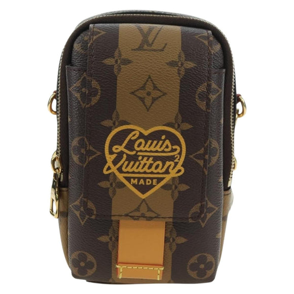 LOUIS VUITTON Monogram Stripe LVxNIGO Double Phone Pouch M81005 LV Auth 177632M