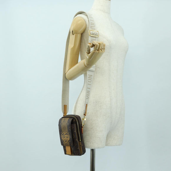 LOUIS VUITTON Monogram Stripe LVxNIGO Double Phone Pouch M81005 LV Auth 177632M