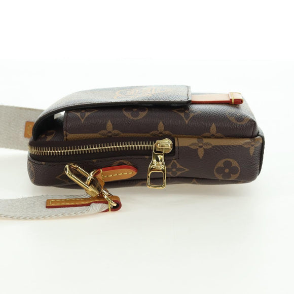 LOUIS VUITTON Monogram Stripe LVxNIGO Double Phone Pouch M81005 LV Auth 177632M