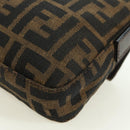 FENDI Zucca Canvas Mamma Baguette Shoulder Bag Brown Black Auth 177645SAV-18