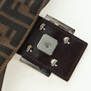 FENDI Zucca Canvas Mamma Baguette Shoulder Bag Brown Black Auth 177645SAV-9