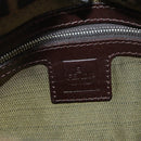 FENDI Zucca Canvas Mamma Baguette Shoulder Bag Brown Black Auth 177645SAV-21