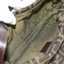 FENDI Zucca Canvas Mamma Baguette Shoulder Bag Brown Black Auth 177645SAV-10