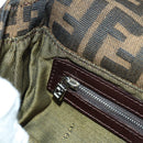 FENDI Zucca Canvas Mamma Baguette Shoulder Bag Brown Black Auth 177645SAV-24