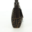 FENDI Zucca Canvas Mamma Baguette Shoulder Bag Brown Black Auth 177645SAV-4