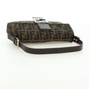 FENDI Zucca Canvas Mamma Baguette Shoulder Bag Brown Black Auth 177645SAV-7