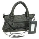 BALENCIAGA The First Hand Bag Leather 2way Gray 103208 Auth 177647SAM-1