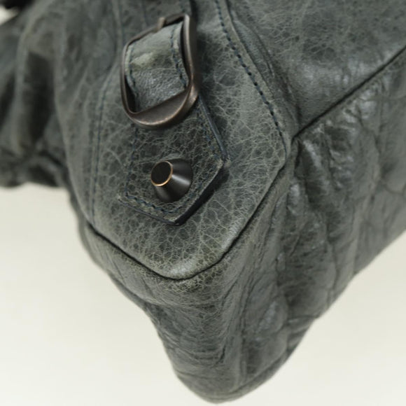 BALENCIAGA The First Hand Bag Leather 2way Gray 103208 Auth 177647SAM