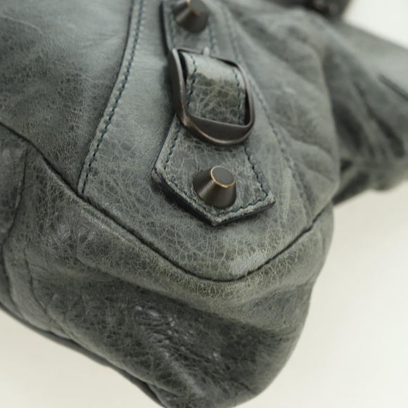 BALENCIAGA The First Hand Bag Leather 2way Gray 103208 Auth 177647SAM