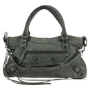 BALENCIAGA The First Hand Bag Leather 2way Gray 103208 Auth 177647SAM-13