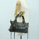 BALENCIAGA The First Hand Bag Leather 2way Gray 103208 Auth 177647SAM-28