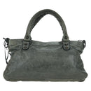 BALENCIAGA The First Hand Bag Leather 2way Gray 103208 Auth 177647SAM-2