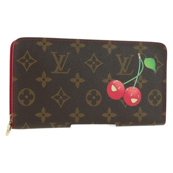 LOUIS VUITTON Monogram Cherry Porte Monnaie Zip Long Wallet M95006 Auth 177654V