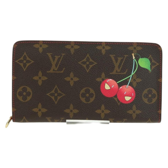 LOUIS VUITTON Monogram Cherry Porte Monnaie Zip Long Wallet M95006 Auth 177654V