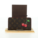LOUIS VUITTON Monogram Cherry Porte Monnaie Zip Long Wallet M95006 Auth 177654V-12