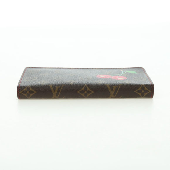 LOUIS VUITTON Monogram Cherry Porte Monnaie Zip Long Wallet M95006 Auth 177654V