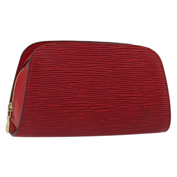 LOUIS VUITTON Epi Dauphine PM Pouch Castilian Red M48447 LV Auth 177655