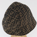 FENDI Zucca Canvas Bucket Hat Black Brown Auth 177661A-6