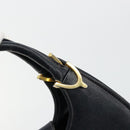 GUCCI Hand Bag Leather Navy Gold Auth 177664-15