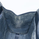 GUCCI Hand Bag Leather Navy Gold Auth 177664-18