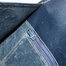 GUCCI Hand Bag Leather Navy Gold Auth 177664-20