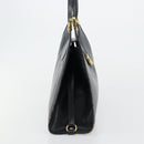 GUCCI Hand Bag Leather Navy Gold Auth 177664-4