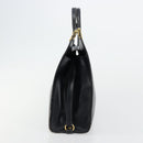 GUCCI Hand Bag Leather Navy Gold Auth 177664-5