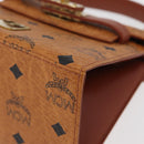 MCM Vicetos Logogram Hand Bag PVC Leather Brown Gold Auth 177665A-12