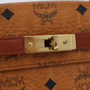 MCM Vicetos Logogram Hand Bag PVC Leather Brown Gold Auth 177665A-16