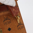 MCM Vicetos Logogram Hand Bag PVC Leather Brown Gold Auth 177665A-18