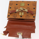 MCM Vicetos Logogram Hand Bag PVC Leather Brown Gold Auth 177665A-19