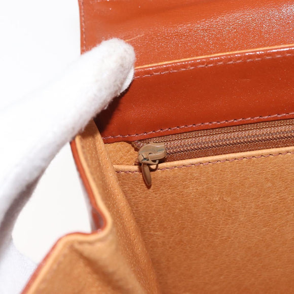 MCM Vicetos Logogram Hand Bag PVC Leather Brown Gold Auth 177665A