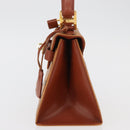 MCM Vicetos Logogram Hand Bag PVC Leather Brown Gold Auth 177665A-4