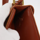 MCM Vicetos Logogram Hand Bag PVC Leather Brown Gold Auth 177665A-5