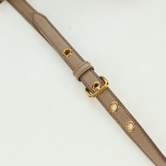Miu Miu Matelasse Hand Bag Leather 2way Beige Gold Auth 177667V