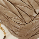 Miu Miu Matelasse Hand Bag Leather 2way Beige Gold Auth 177667V-19