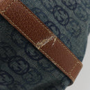 GUCCI GG Canvas Interlocking G Abbey Tote Bag Denim Blue Gold 130736 Auth 177670-14
