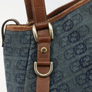 GUCCI GG Canvas Interlocking G Abbey Tote Bag Denim Blue Gold 130736 Auth 177670-15