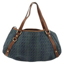 GUCCI GG Canvas Interlocking G Abbey Tote Bag Denim Blue Gold 130736 Auth 177670-2